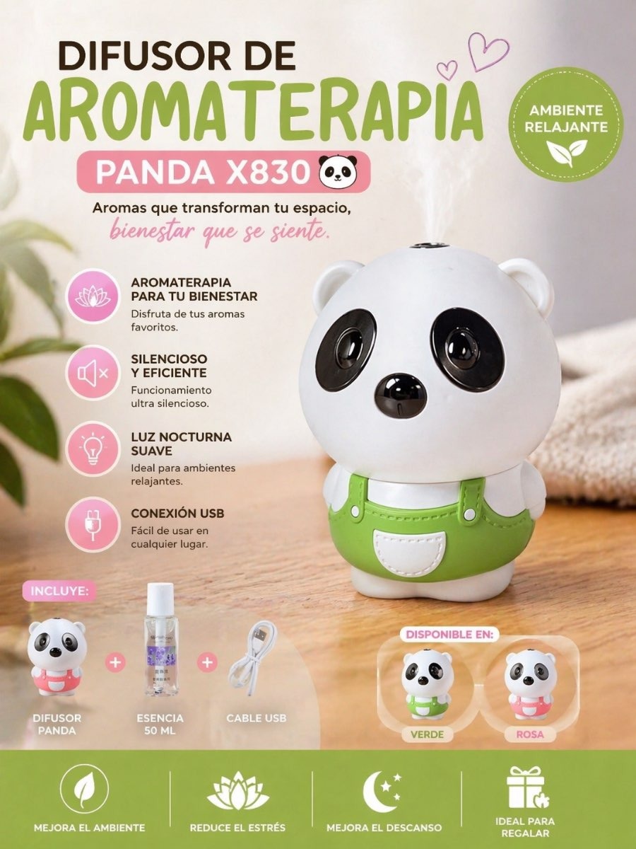 HUMIFICADOR DE PANDA CON ESENCIA  X830